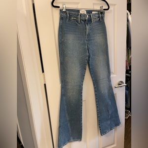 FRAME Le High Flare Splatter paint